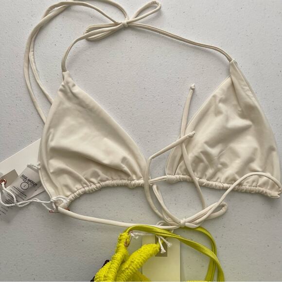 NWT Good American 3 Piece Bikini Set 2 Tiny Tie Bottoms & Triangle Top - Picture 3 of 7